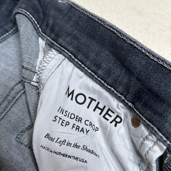 Mother The Insider Crop Step Fray Best Left in the Shadows Jeans Size 24 - Picture 12 of 12